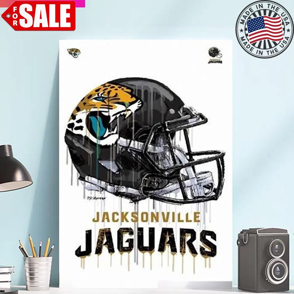 Nfl Jacksonville Jaguars Drip Helmet 20 Premium Home Decorations Poster