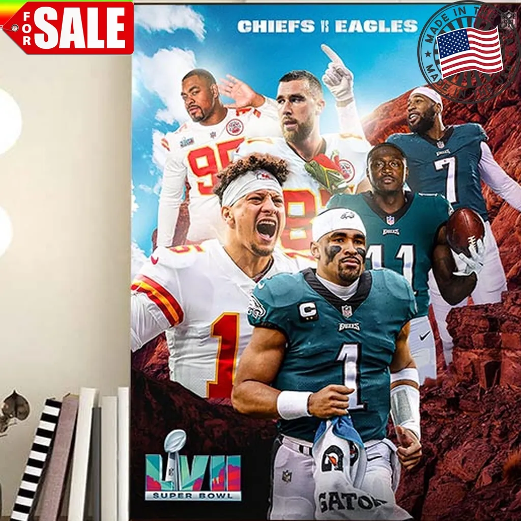 Nfl Super Bowl Lvii 2023 Kansas City Chiefs Vs Philadelphia Eagles Home Decor Poster