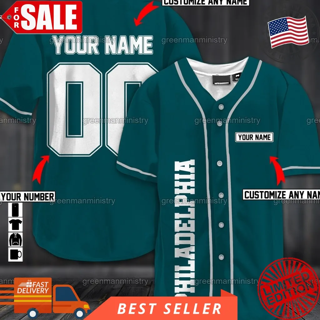Official Philadelphia Baseball Jersey Custom Name And Number Sports Dad Shirt Gift