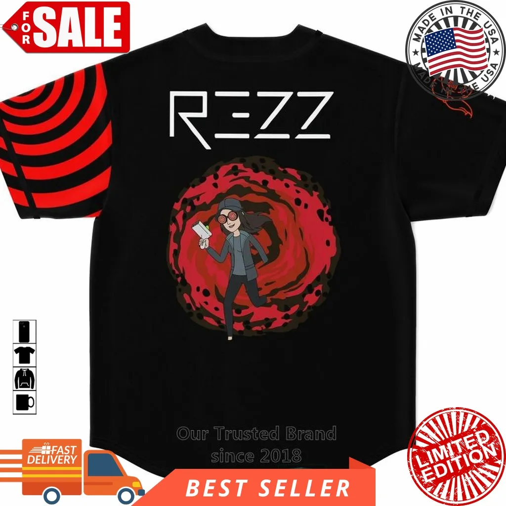Awesome Rezz Rave Daddy Black Red Baseball Jersey Size up S to 4XL