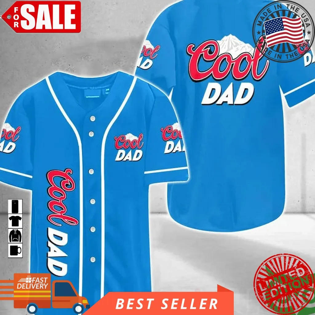 Awesome Vintage Blue Cool Dad Baseball Jersey Size up S to 4XL