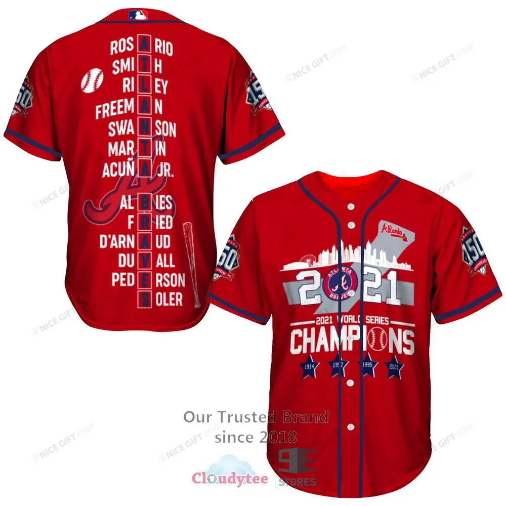 2021 World Series Champions Red Baseball Jersey Shirt