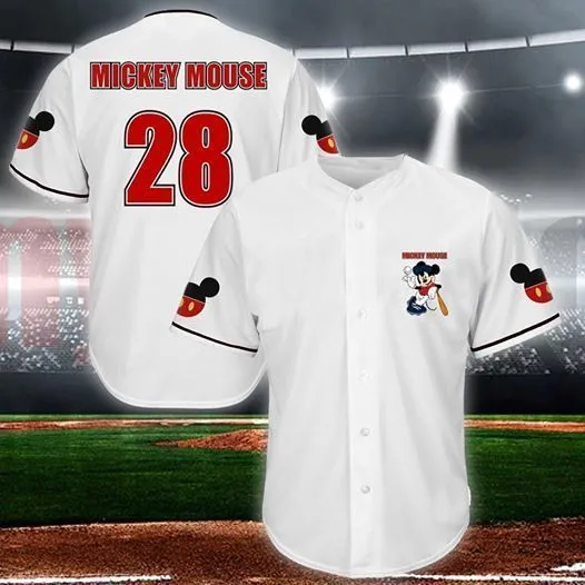 28 Mickey Mouse Player 12345 Gift For Lover Baseball Jersey Trending