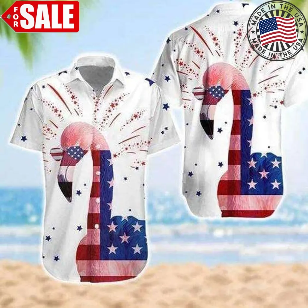 4Th Of July Flamingo Hawaiian Shirt Size up S to 4XL Flamingo,Dad