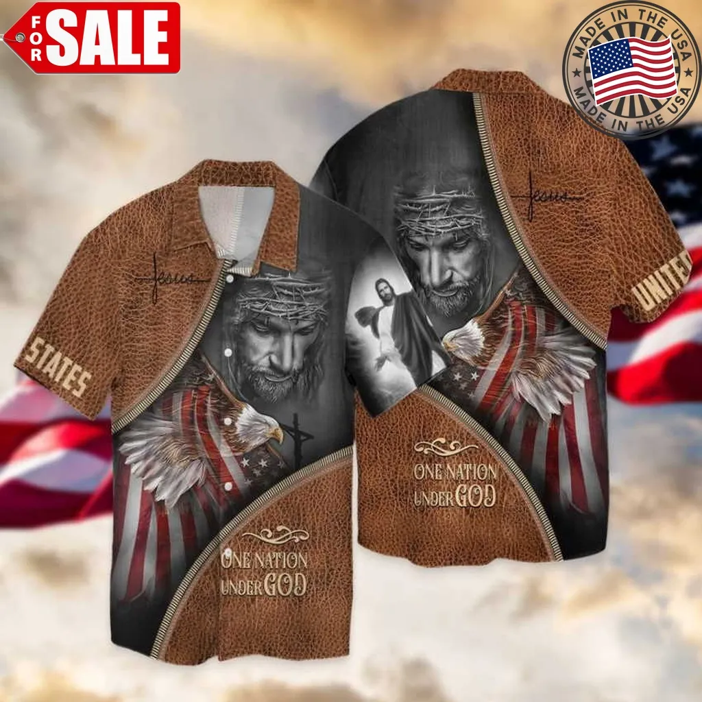 4Th Of July Independence Day United States One Nation Under God Jesus Hawaiian Shirt Plus Size