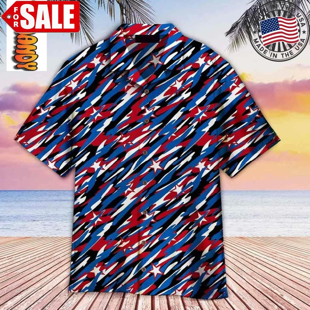 4Th Of July Us Flag Camo Patriotism Hawaiian Shirt Size up S to 4XL