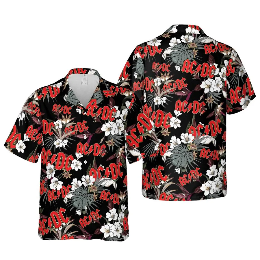 Acdc Hawaiian Shirt, Acdc Band Button Up Shirt, Acdc Unisex Baseball Jersey, Short Sleeve Hawaiian Shirt For Men, Women, Gift For Him, Aloha Dad