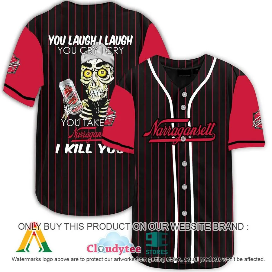 Black And Maroon Split Narragansett Beer Baseball Jersey - T-shirts Low  Price