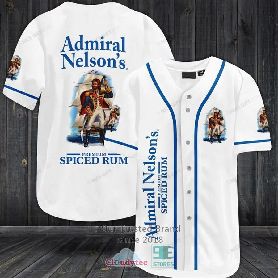 Admiral Nelson's Spiced Rum White Baseball Jersey Trending