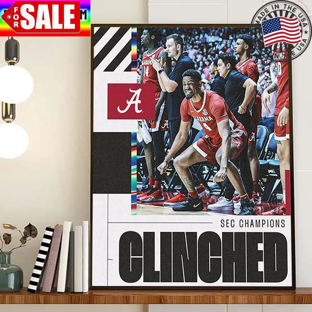 Alabama Crimson Tide Mens Basketball Are 2023 Southeastern Conference Champions Home Decor Poster Canvas Trending