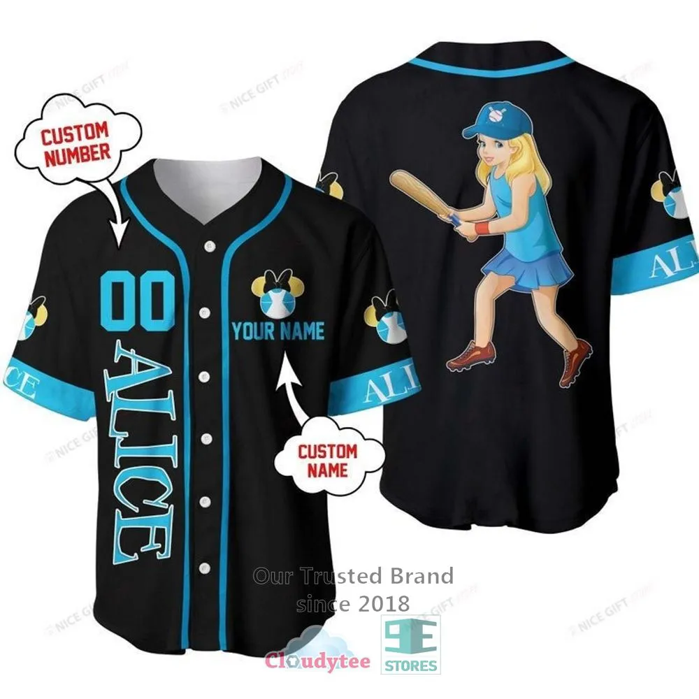 Alice In Wonderland Cartoon Personalized Baseball Jersey Shirt