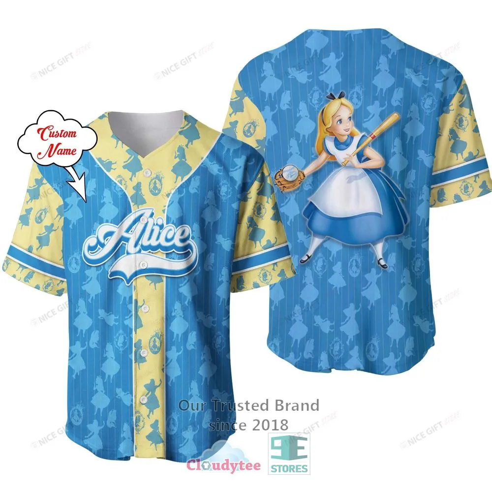 Alice In Wonderland Custom Name Baseball Jersey Shirt Trending