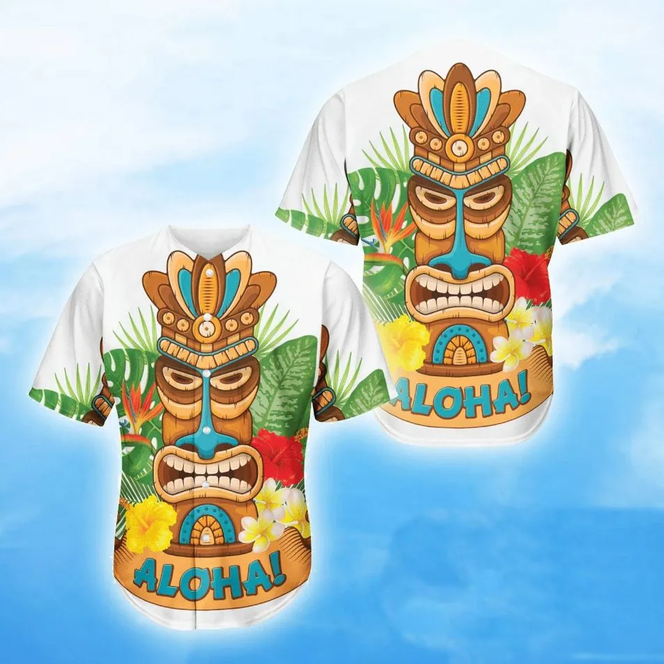 Aloha Tiki Gift For Lover Baseball Jersey