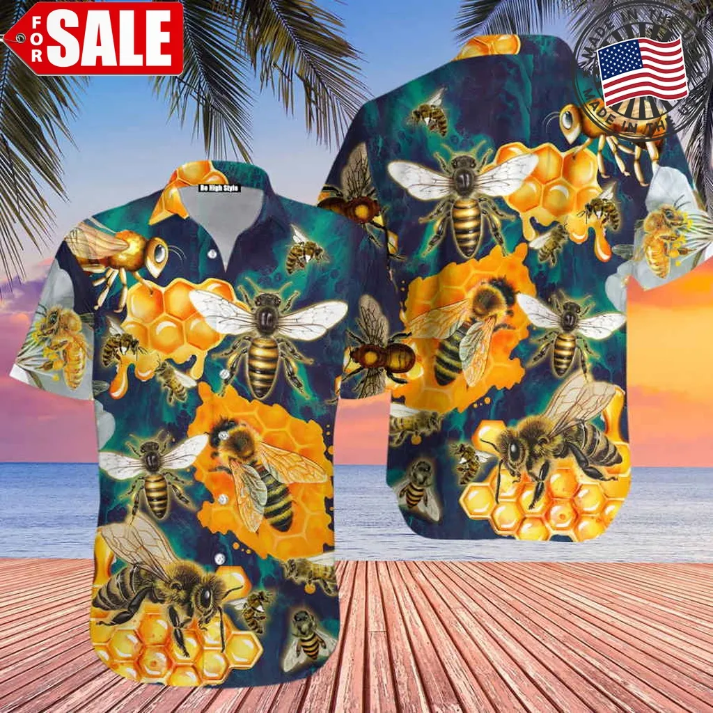Amazing Bee Colorful Hawaiian Shirt Plus Size