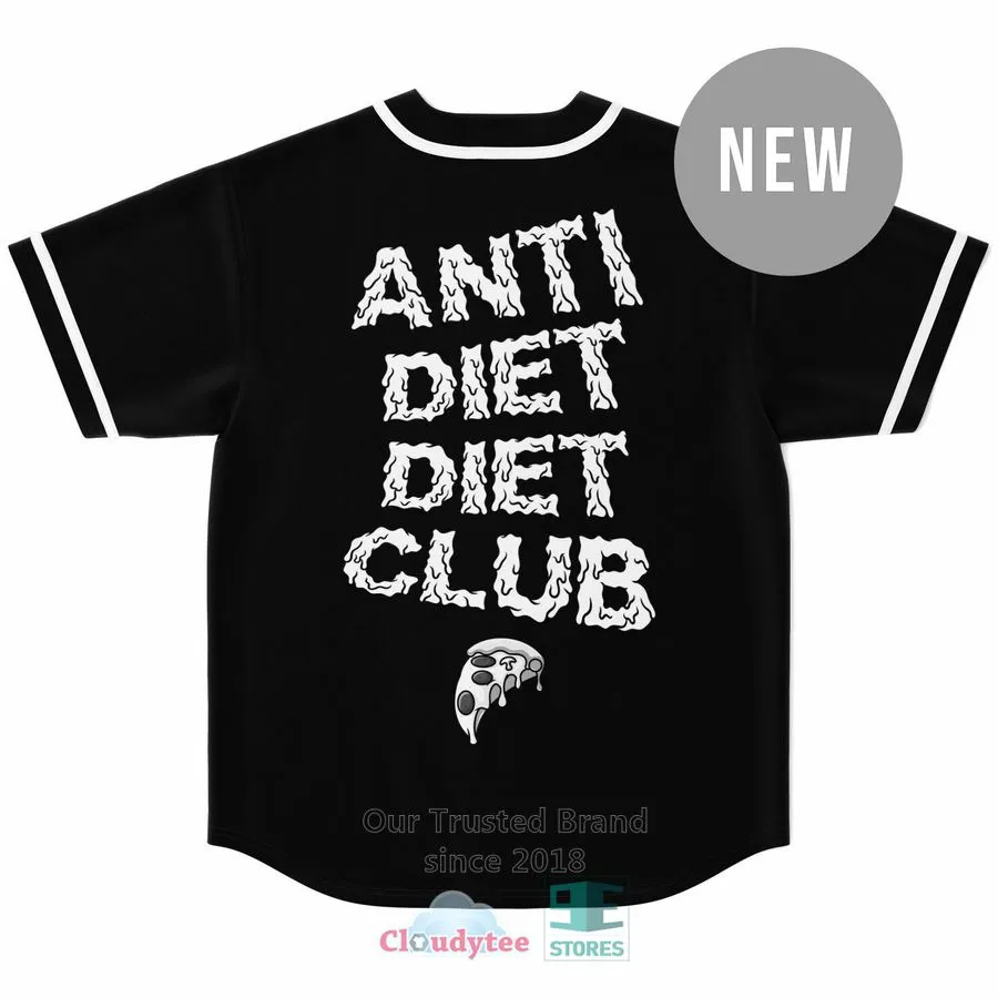 Anti Diet Club Black Baseball Jersey