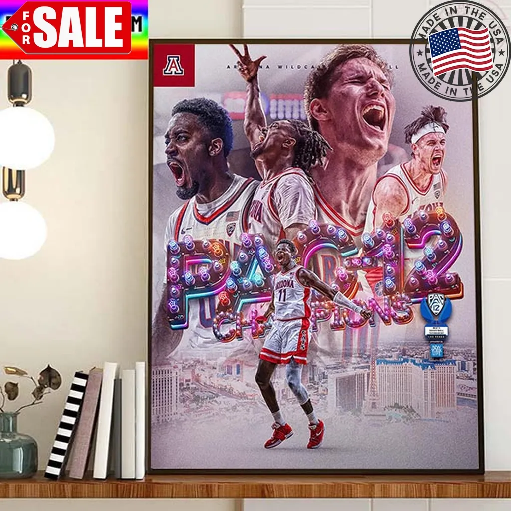 Arizona Wildcats Mens Basketball Are 2023 Pac 12 Conference Mens Basketball Tournament Champions Home Decor Poster Canvas Trending