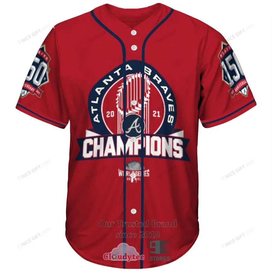 Atlanta Braves 2021 World Series Champions Red Baseball Jersey Trending
