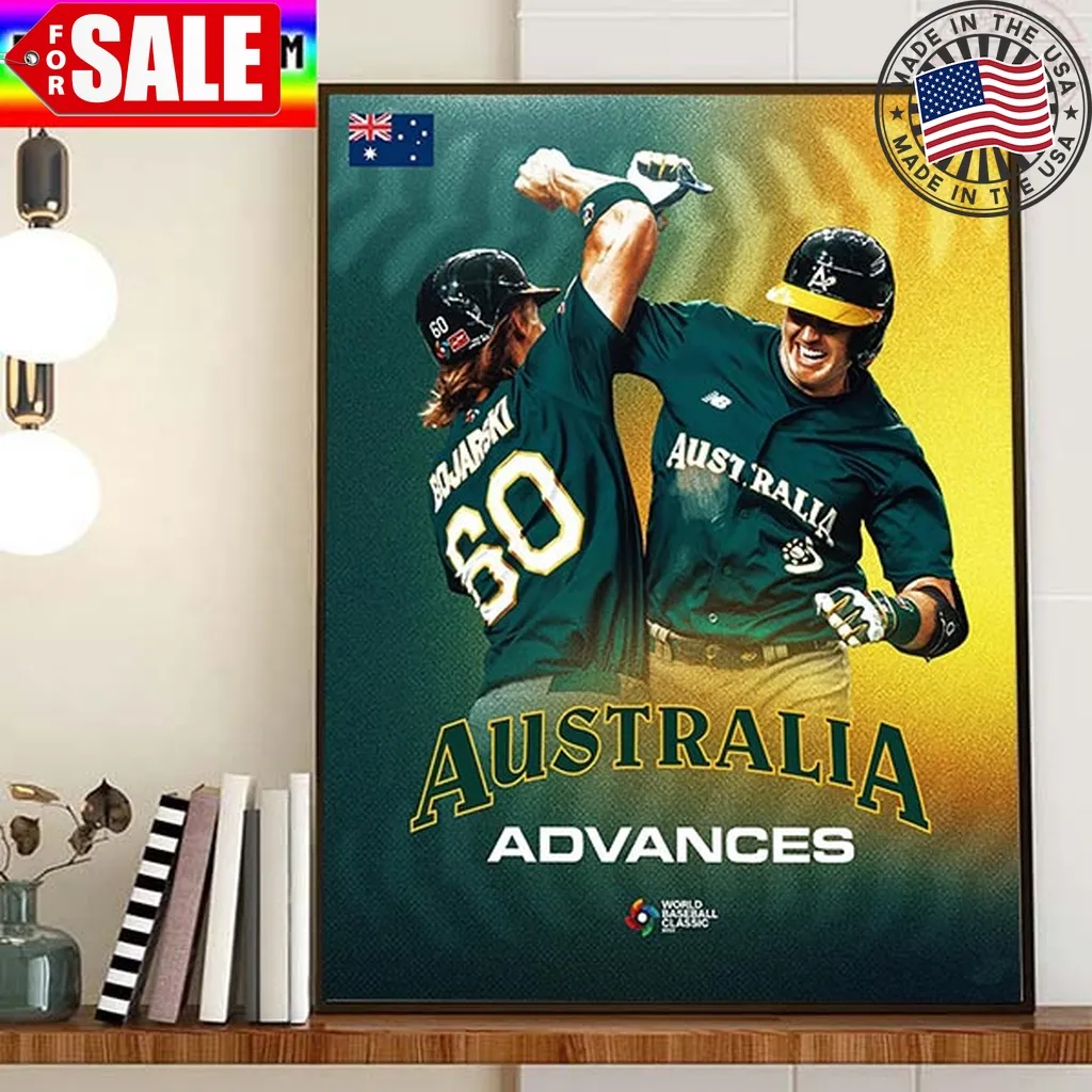 Australia Advances To The Quarter Final Of The 2023 World Baseball Classic Home Decor Poster Canvas Trending