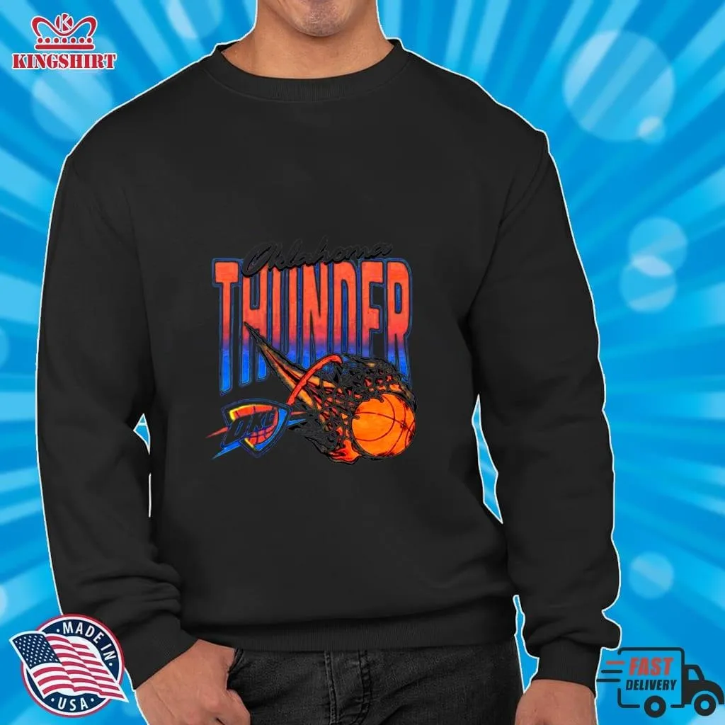 Oklahoma City Thunder Basketball On Fire Shirt Unisex Tshirt