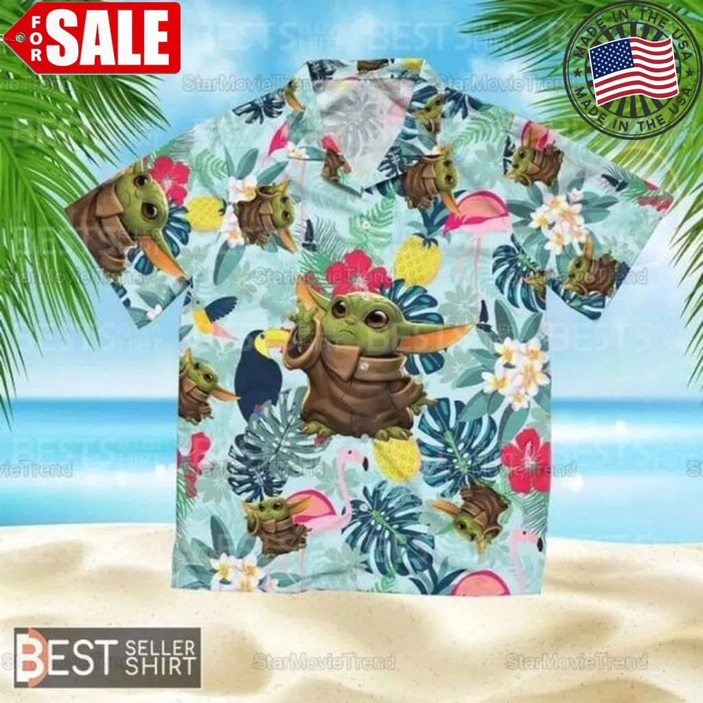 Baby Yoda Star Wars Hawaiian Shirt Men Kids Vintage Floral Unisex