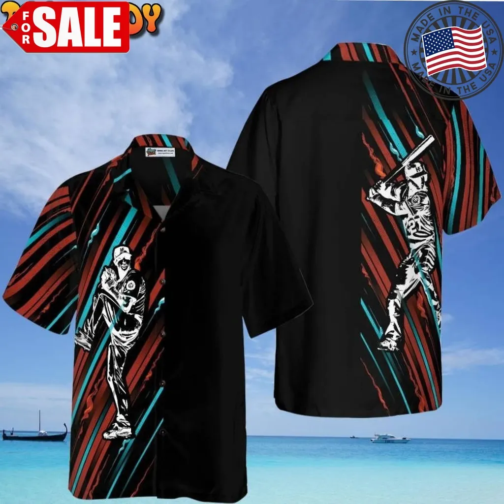 Baseball Black And Color Hawaiian Shirt Size up S to 5XL