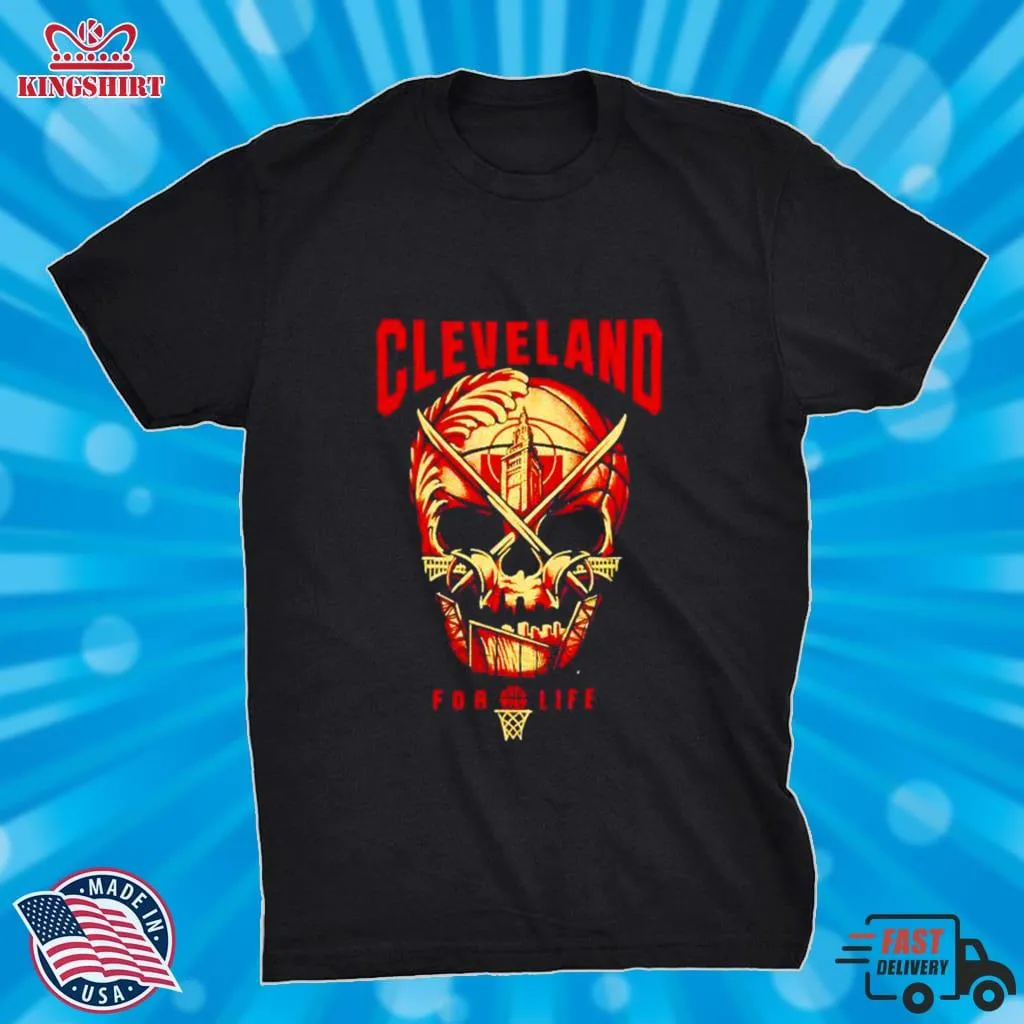 Cleveland Basketball For Life Skull Shirt