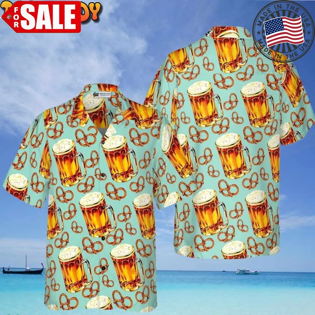Beer And Pretzel Shirt For Men Hawaiian Shirt Unisex