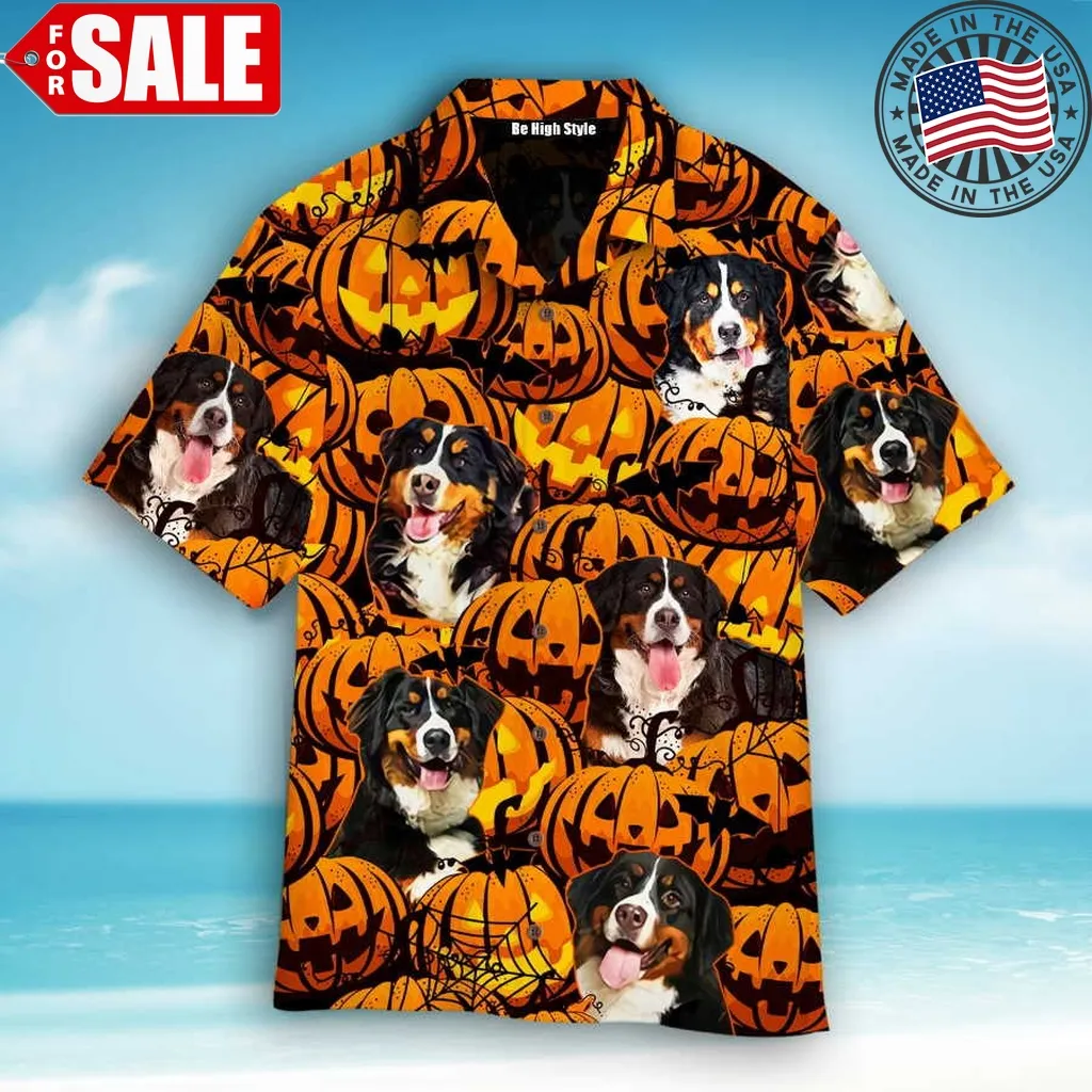 Bernese Mountain Dog Halloween Hawaiian Shirt Unisex