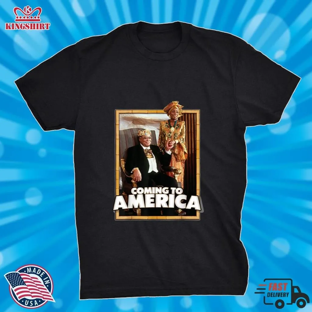 King And Queen Bamboo Portrait Coming To America Shirt Plus Size