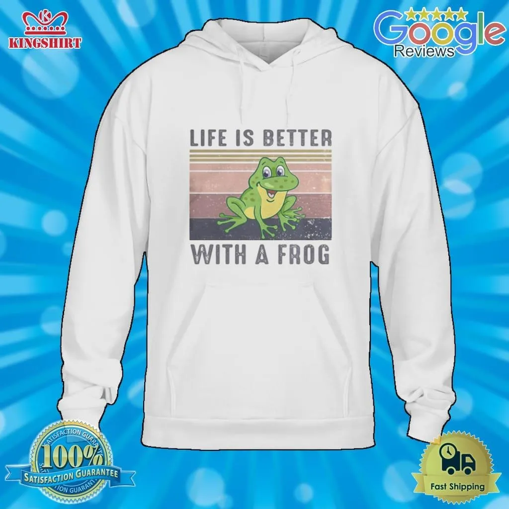 Life Is Better With A Frog Vintage Retro Shirt Size up S to 4XL Dad