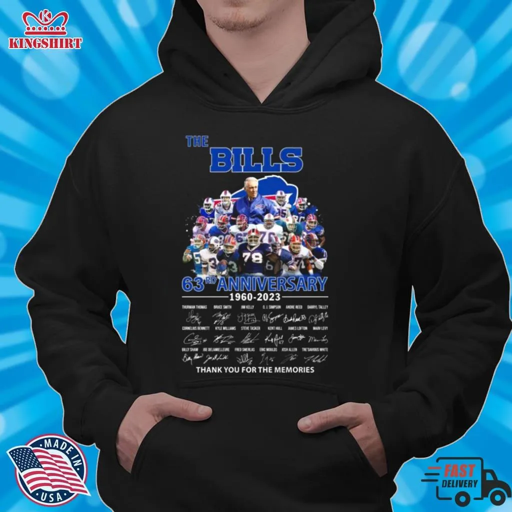 The Buffalo Bills 63Rd Anniversary 1960 2023 Thank You For The Memories Signatures Shirt