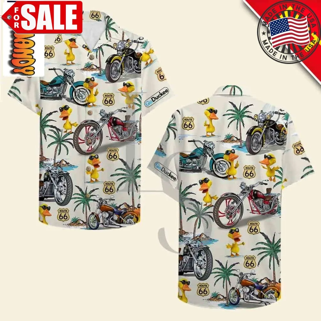 Biker Duck Hawaiian Shirt Unisex