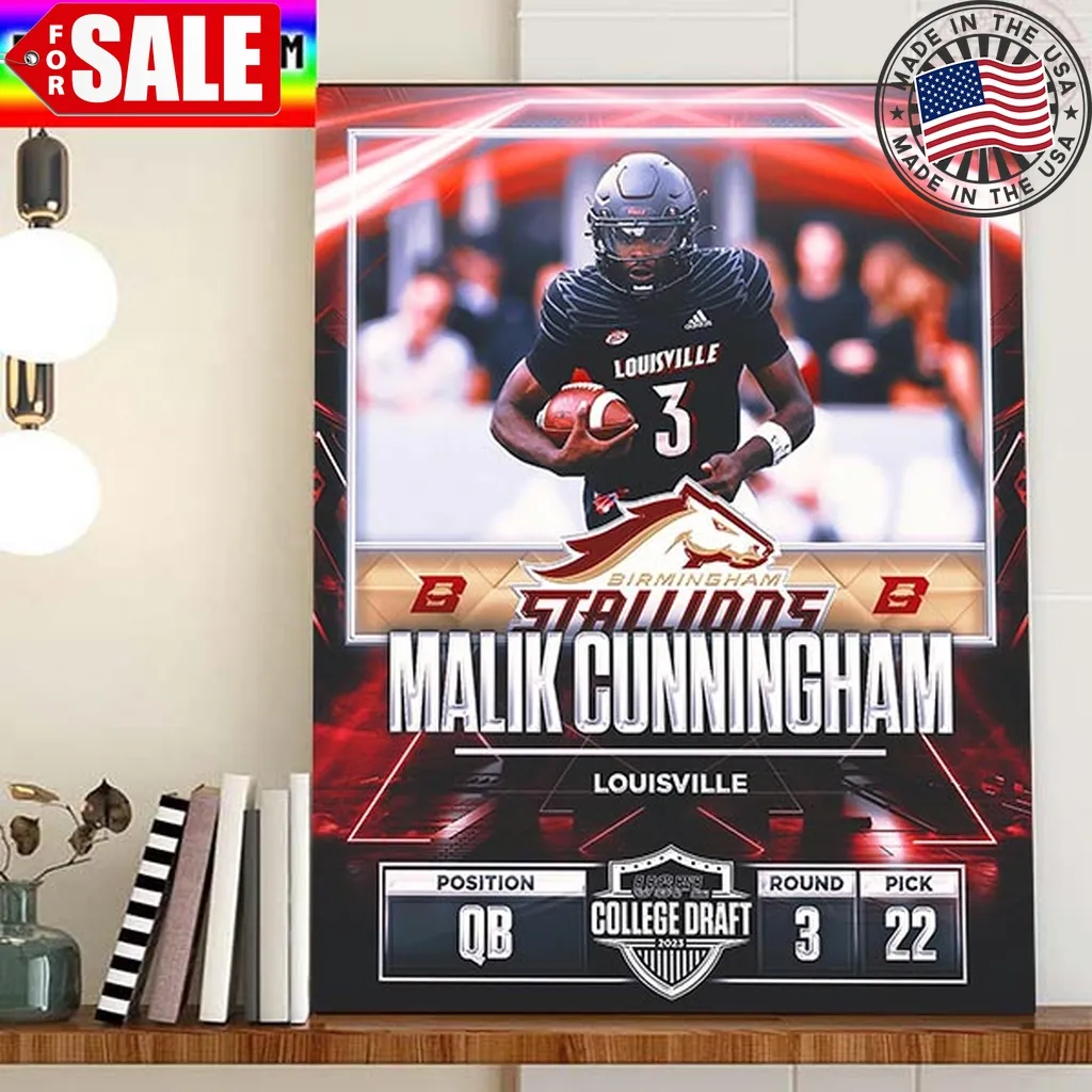 Birmingham Stallions In The 2023 Usfl College Draft Select Malik Cunningham From Louisville Home Decor Poster Canvas Trending
