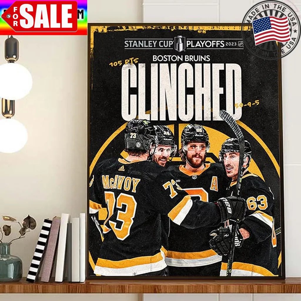 Boston Bruins Clinched 2023 Stanley Cup Playoffs Home Decor Poster Canvas Trending