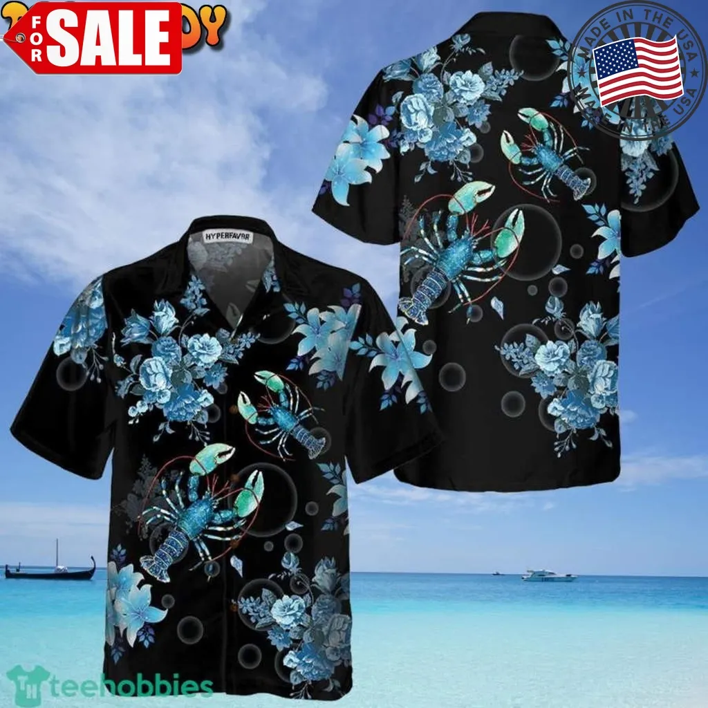 Bright Blue Lobster Hawaiian Shirt Size up S to 5XL