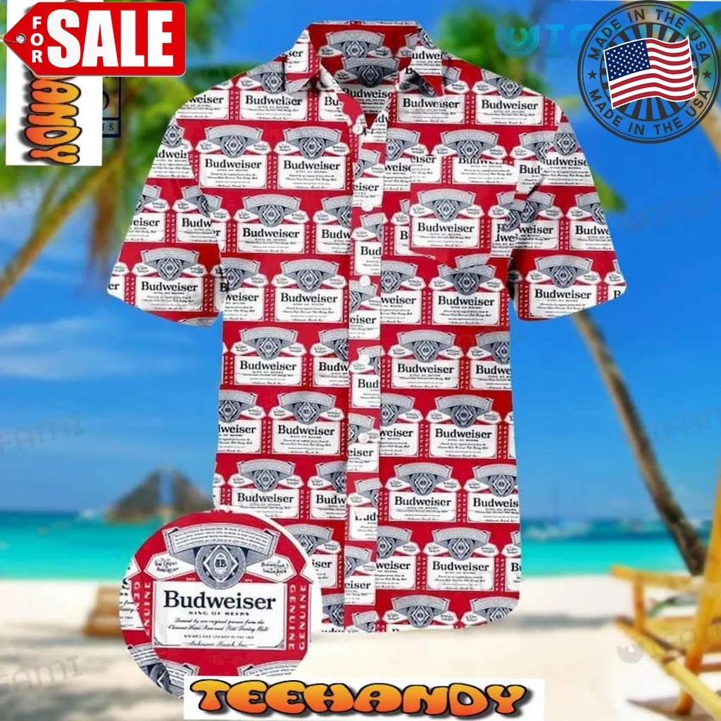 Budweiser Beer 3D Hawaiian Shirt Size up S to 5XL