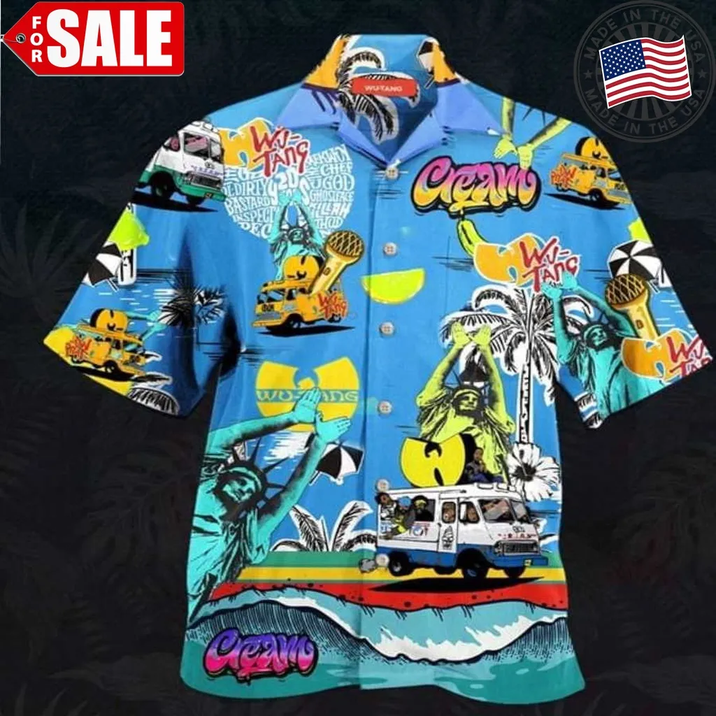 Camping Summer Wu Tang Print Hawaiian Shirt Size up S to 5XL
