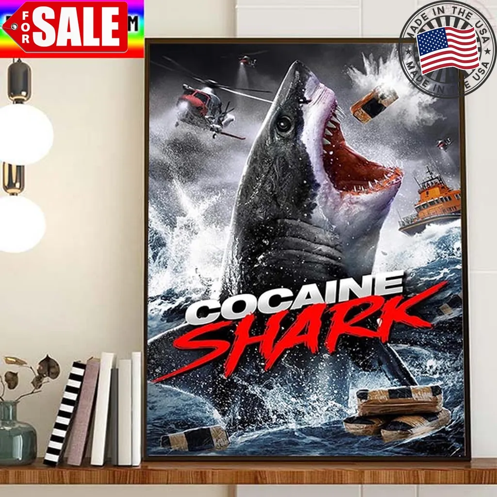 Cocaine Shark Official Poster Movie Home Decor Poster Canvas Trending
