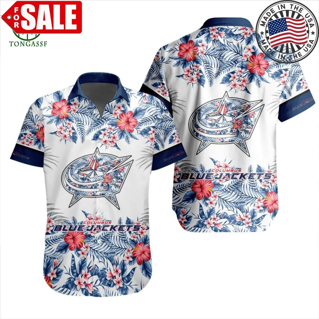 Columbus Blue Jackets Nhl Team Beach Vibe Hawaiian Shirt Size up S to 5XL