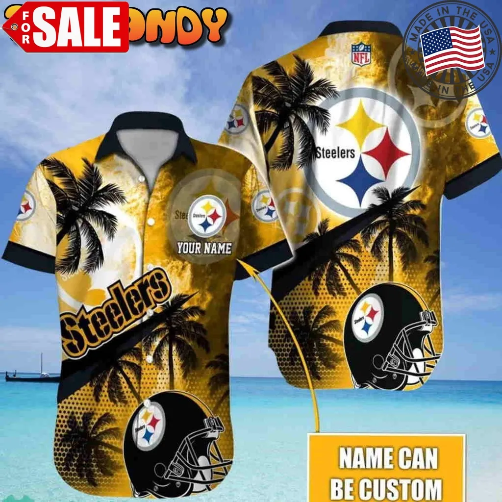 Custom Name Pittsburgh Steelers Nfl Aloha Hawaiian Shirt Unisex
