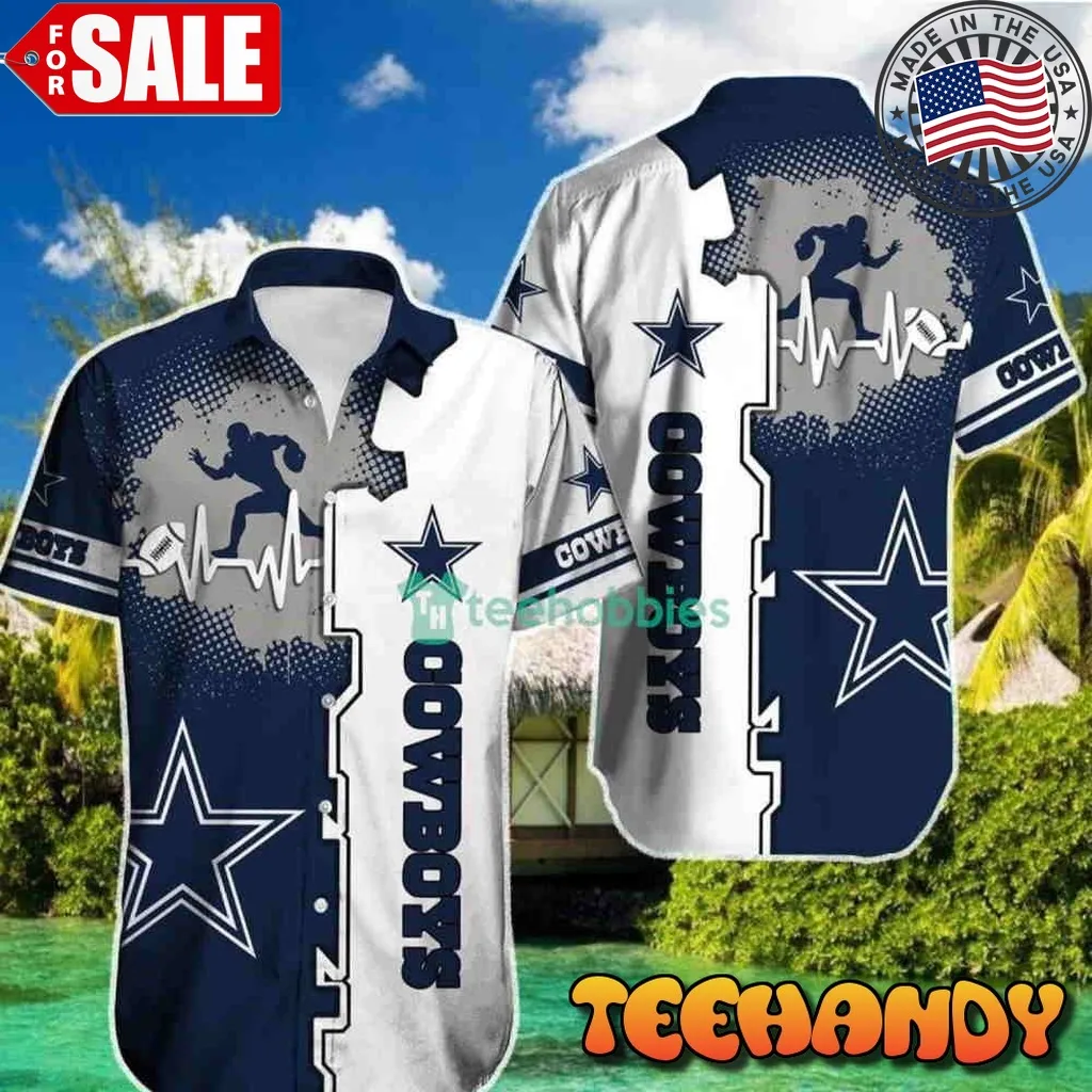 Dallas Cowboys Heartbeat Pattern Hawaiian Shirt Plus Size