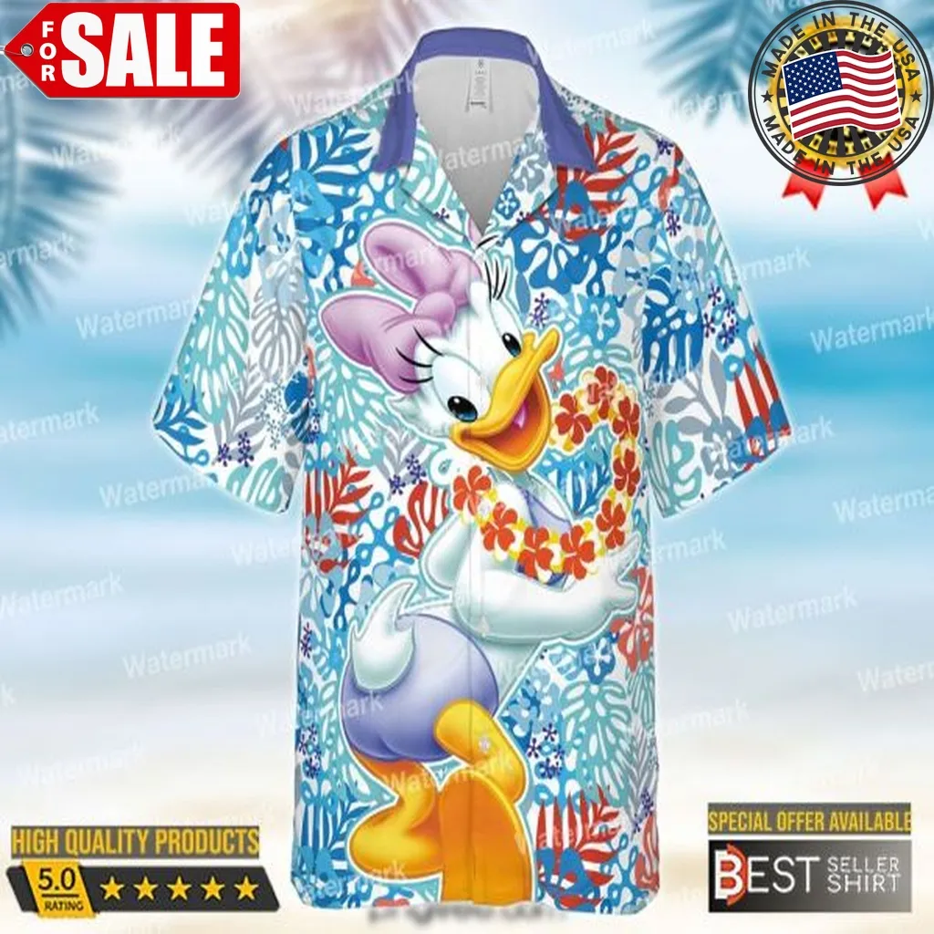 Disney Daisy Duck Cute Vintage Floral Disney Hawaiian Shirt Mens Womens Youth Plus Size