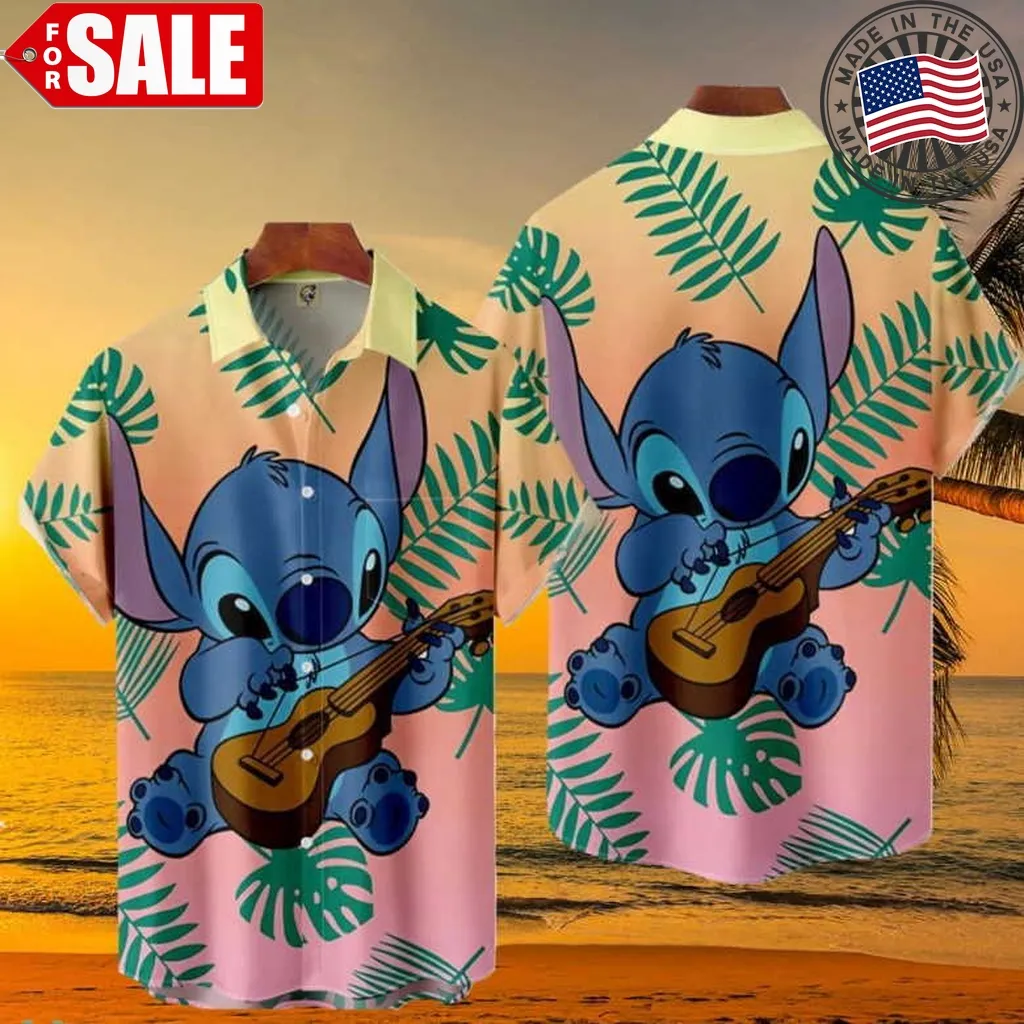 Disney Movies Lilo &038; Stitch Guitar Tropical Hawaiian Shirt Plus Size
