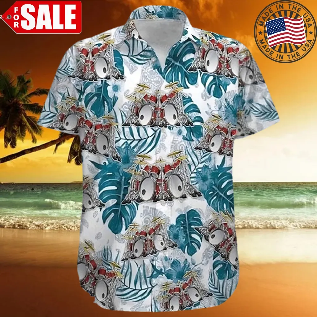 Drums Leaf White Hawaiian Shirt Plus Size