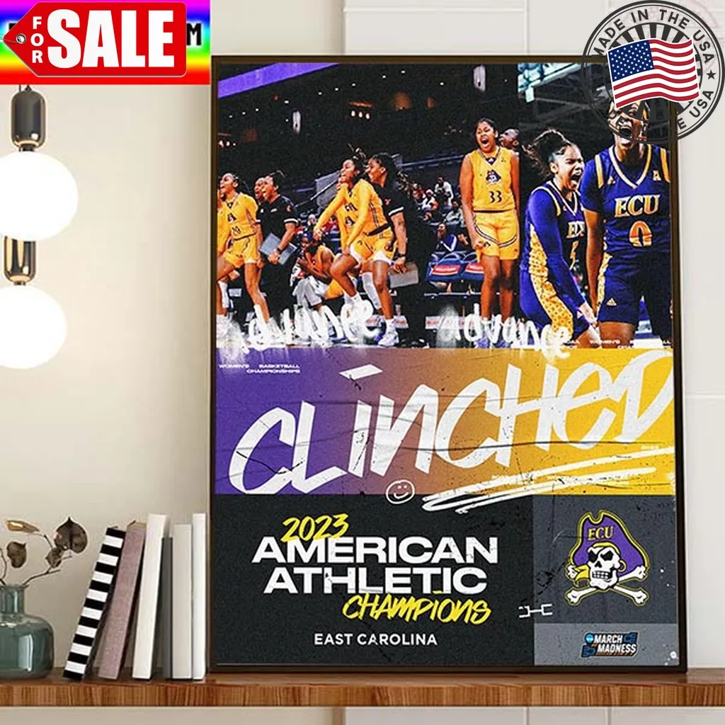 East Carolina Pirates Womens Basketball Are 2023 American Athletic Conference Champions Home Decor Poster Canvas Trending