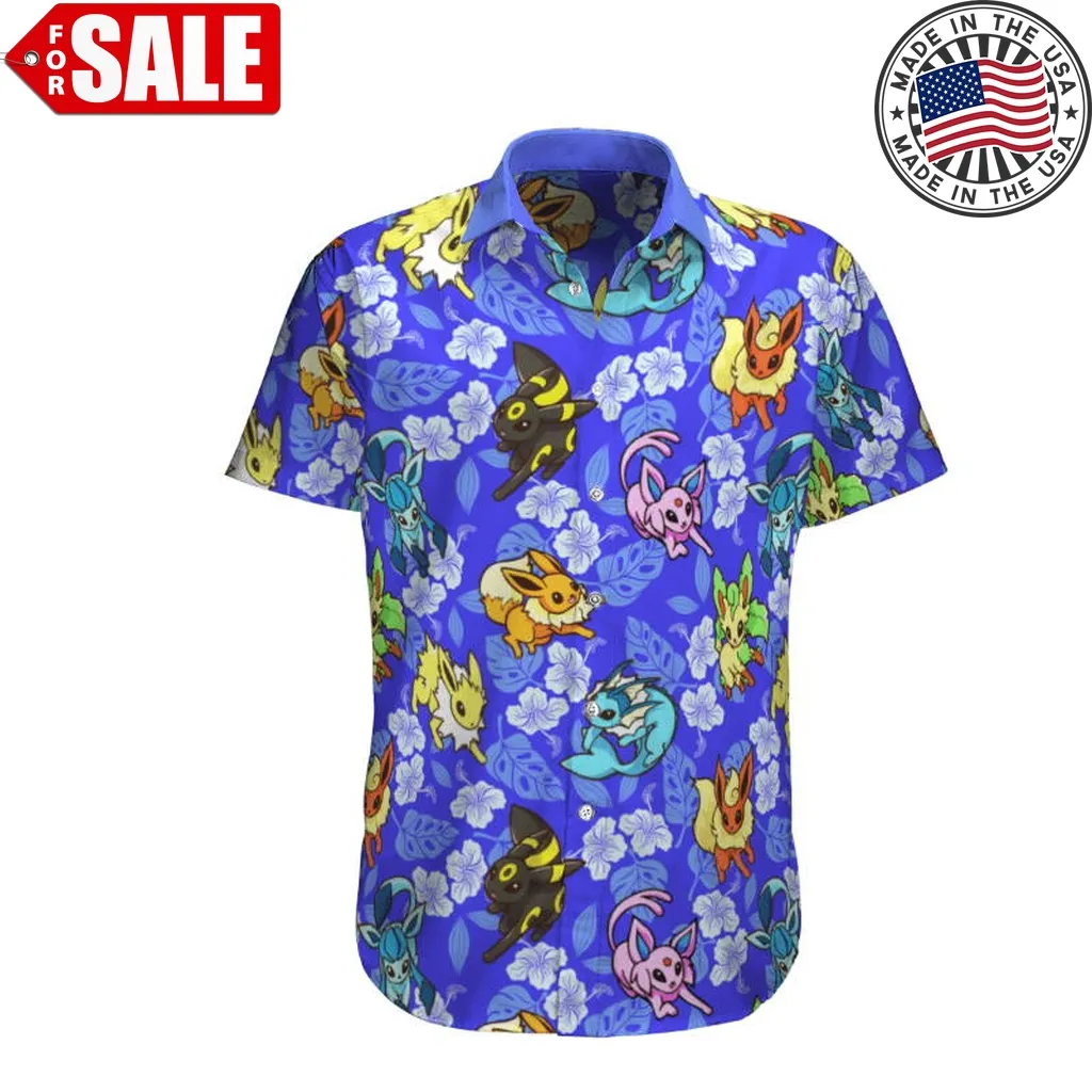 Eevee Tropical Beach Super Hot Pokemon Hawaiian Shirt Size up S to 5XL