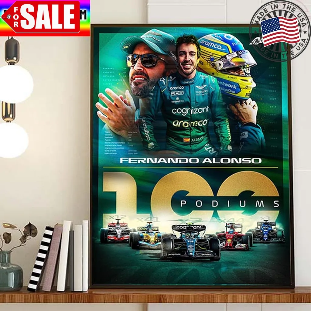 Fernando Alonso 100Th Podium Reinstated Home Decor Poster Canvas Trending
