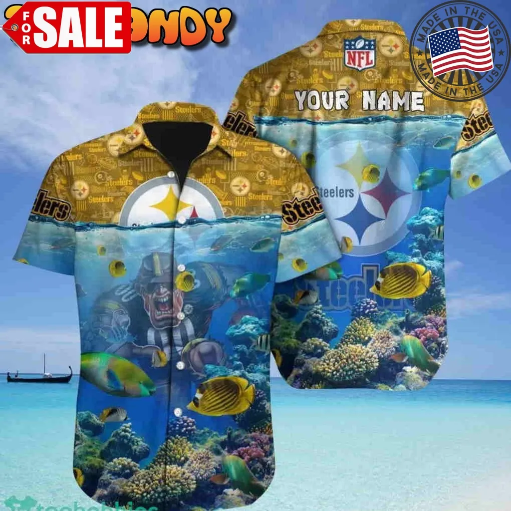 Fischmuster Pittsburgh Steelers Nfl Hawaiian Shirt Size up S to 5XL
