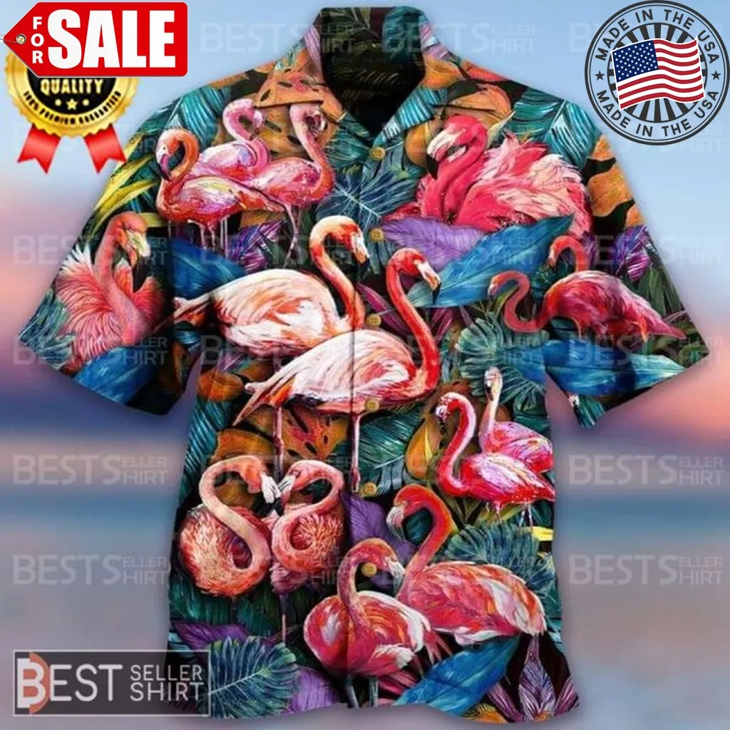 Flamingo Art Flamingo Pink Flamingo Hawaiian Shirt Unisex