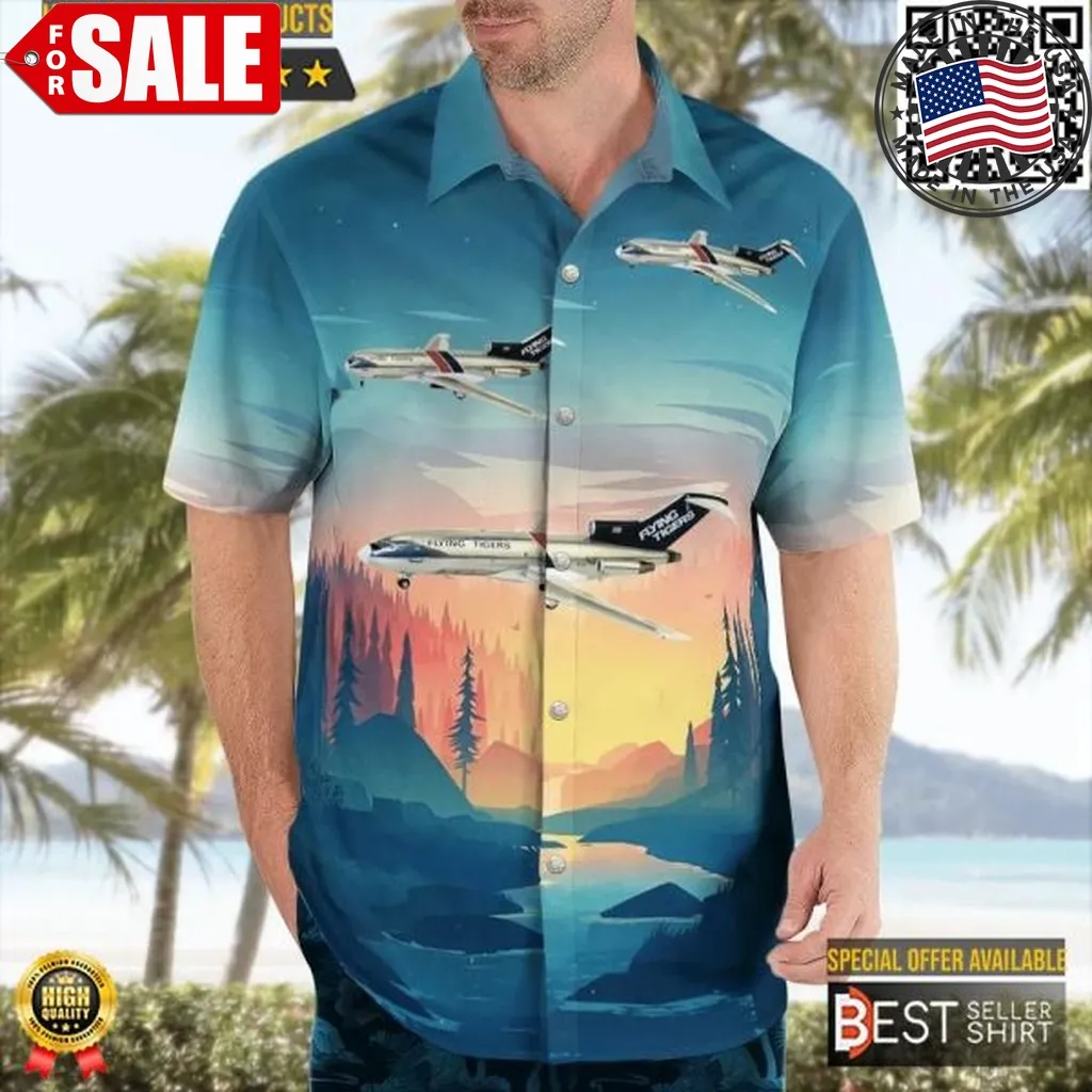 Flying Tiger Line Boeing 727 100 Aircraft Hawaiian Shirt Outfit Unisex